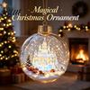 Miniature Christmas Scenes Ball Acrylic Holiday Scene Ornament Mini Glowing Story Light Up Keepsakes Hanging