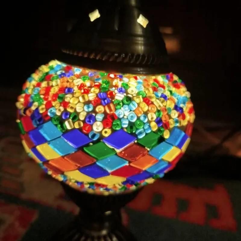 Turkish Mosaic Table Lamp Vintage Art Deco Handcrafted Lamparas De Mesa Ball Glass Romantic Bed Light Led Night Lampe