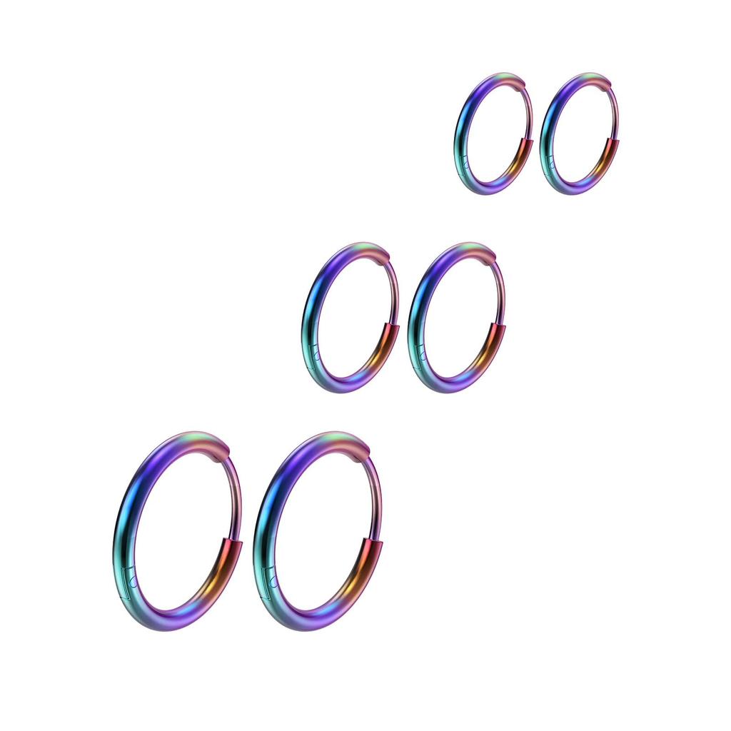 3 Pairs Stainless Steel Hoop Earrings  Hypoallergenic Huggie Earrings Small Hoop Sliver Black Sleeper Earrings For Women Men