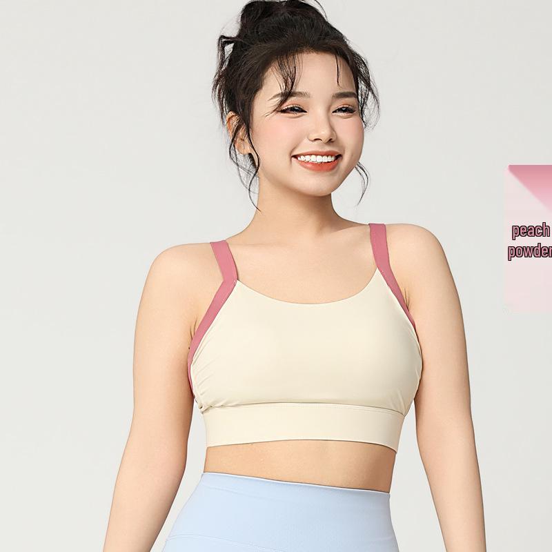 

Color Block Crisscross Sports Bra with Strong Support and Integrated Cups 3X-Large