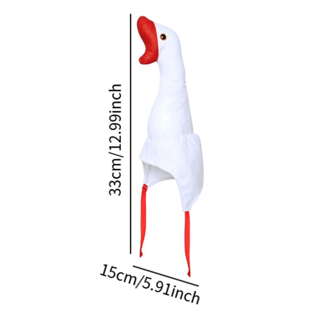 Plush Goose Hat Funny Head Cover Cosplay Winter Creative Women Costume Hat Plush Hat Headwear for Party Fancy Dress Holiday