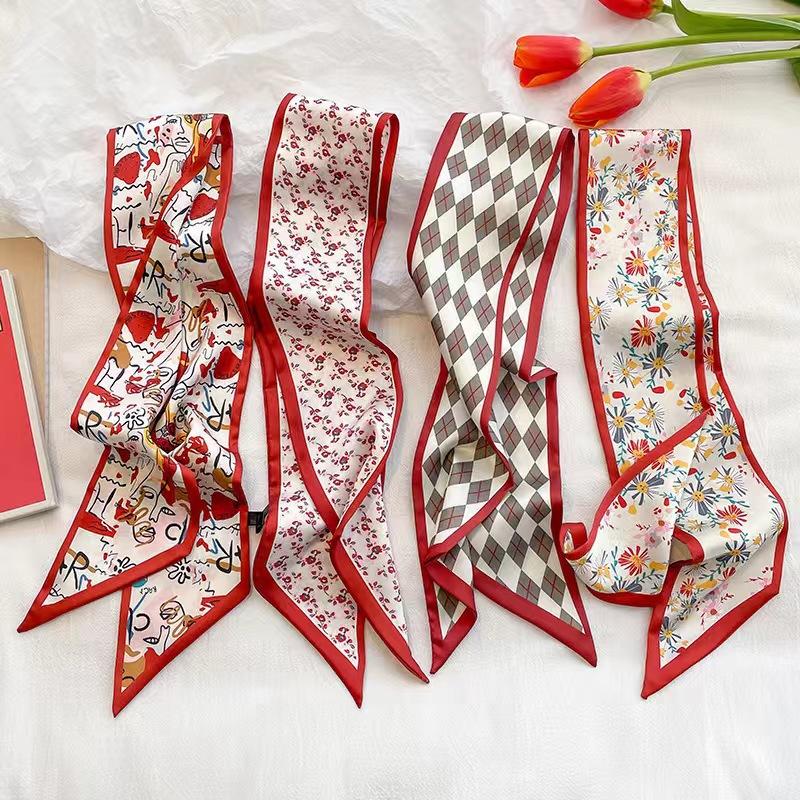 Multifunctional Flower Printed Hair Band Headwear Scarves 6.5cm*90cm