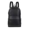 Backpack Unisex Black Leather Backpack Trendy and Cool, Large Capacity Outdoor Book Bag Trendy