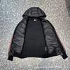 Unisex Winter Cotton-Padded Jacket With Hooded Collar Knit Patchwork Design Loose Fit Daily Wear