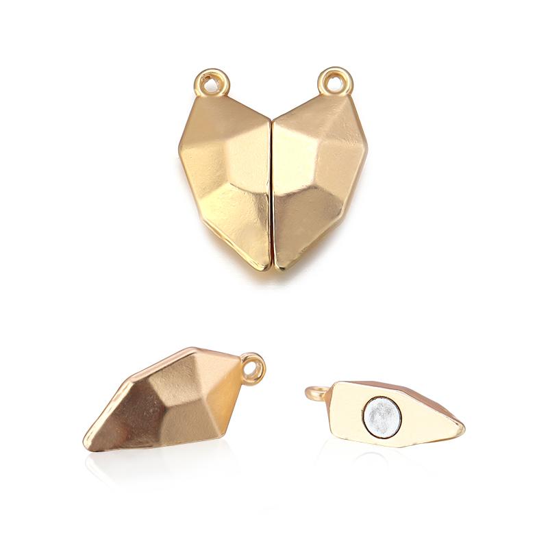 3pairs 18mm Alloy Heart-Shaped Stereoscopic Magnetic Clasps For DIY Necklace Jewelry Making Accessories