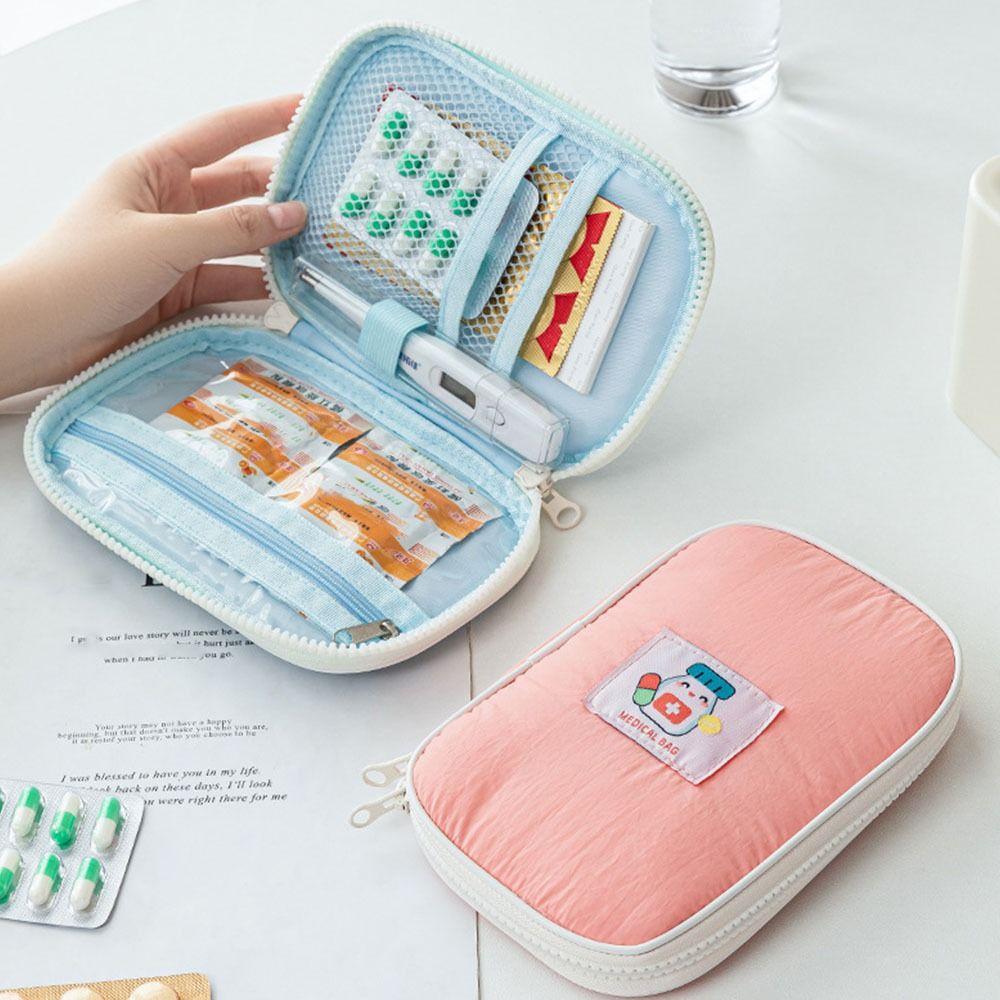 Portable Medicine Bag Nylon Medicine Storage Bag Cartoon Medicine Pill Organizer