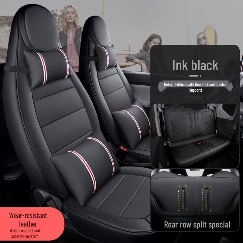 Hongguang Mini Originale Auto Textur Vier Jahreszeiten Vollumfassend 5-Sitzer Leder Sitzbezug
