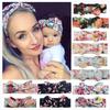 High Quality Casual Parent-child Print Bunny Ears Hair Accessory Bow Tie Hairband Mother Baby Stretch Headband