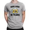 Mens 18th Birthday  T-Shirt CHEERS and BEERS To 18 Years Old Funny Gift
