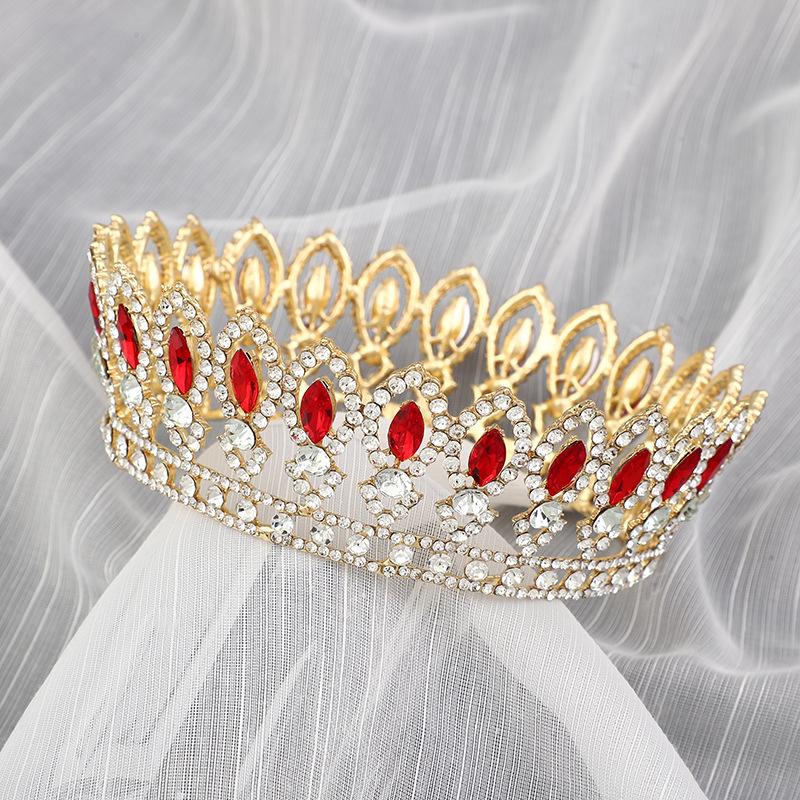 

Корейские простые высококачественные женские высококачественные хрустальные свадебные аксессуары свадебная корона ювелирные изделия красный
