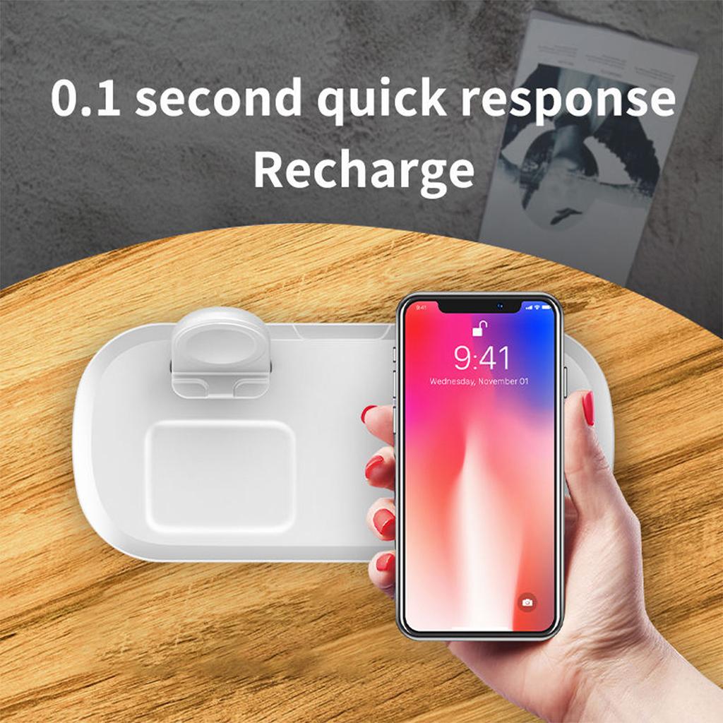 Wireless Charger for iPhone/AirPods/Apple Watch, Charging Station Stand 3-In-1 Charging Pad