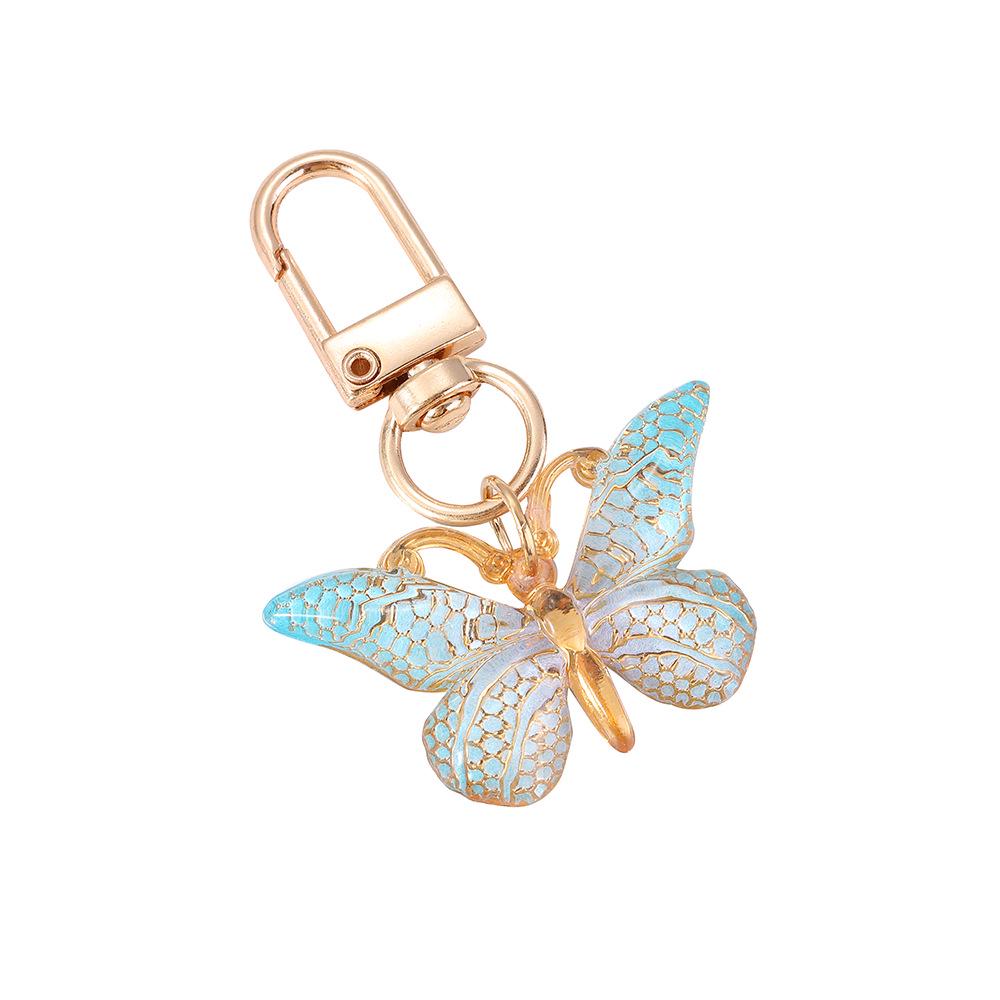 Korean Gradient Butterfly Acrylic Keychain Pendant for Bags & Earphone Accessories