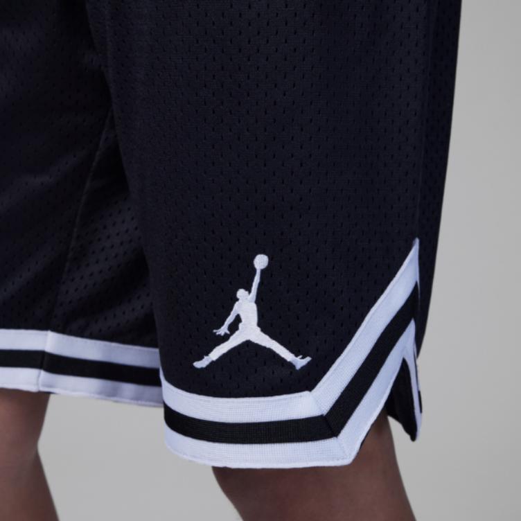 Jordan Alphabet Logo Print Striped Loose Straight Childrens Shorts Kids Bottoms Black FQ0611-010