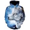 Mode Neu Liebhaber Wolf Herren Hoodie 3D Muster Locker Herbst Sweatshirt Straße Lustige Marke