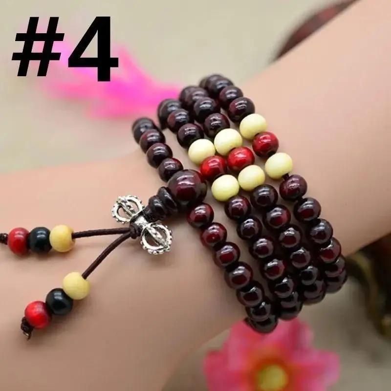 Chinese Style Multi-layer Sandalwood Buddha Prayer Beads Bracelet Praying for Blessings Safety Beads Men's Birthday Gifts