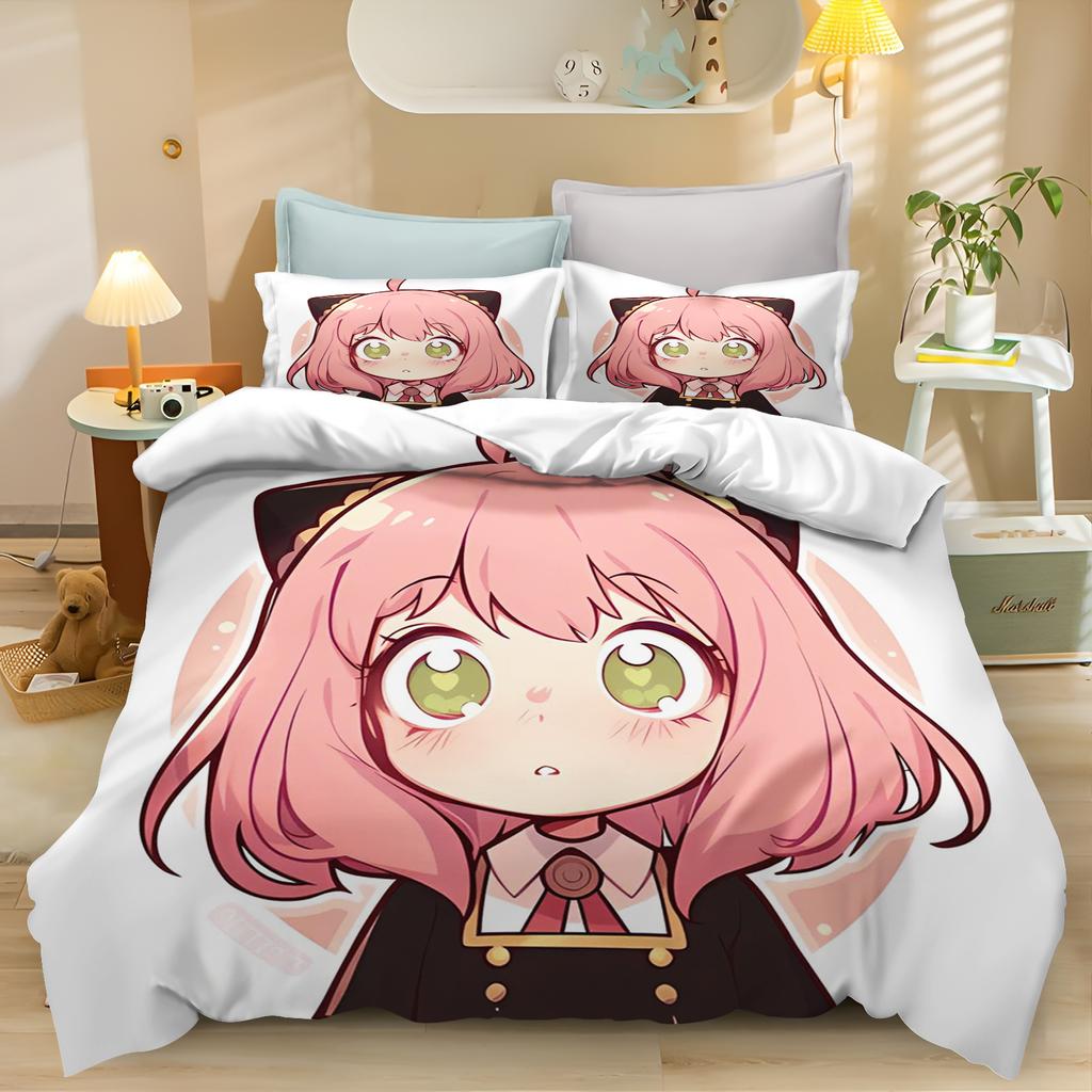 Cartoon Spy Game Duvet Anya Quilt Cover Anime Children Cute Printed King Size Set Queen Twin Bedding