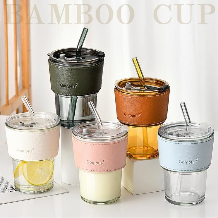Perfect Day Coffee Mug With Cover Double Wall Glass Cups mugs coffee Silicone Straw mug souvenir personalized