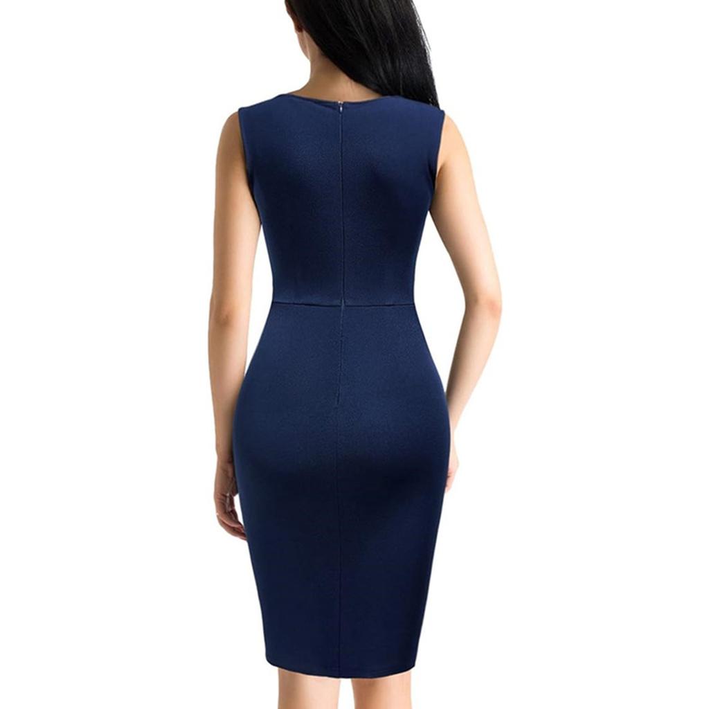 Women's Fashion Color Sleeveless Dress