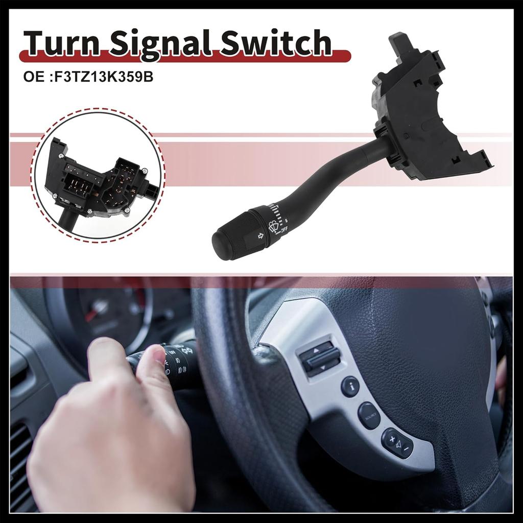 Steering Column Turn Signal Switch Lever Multifunction Combination Switch for Ford F-150 F-250 Bronco No.F3TZ13K359B Durable Material