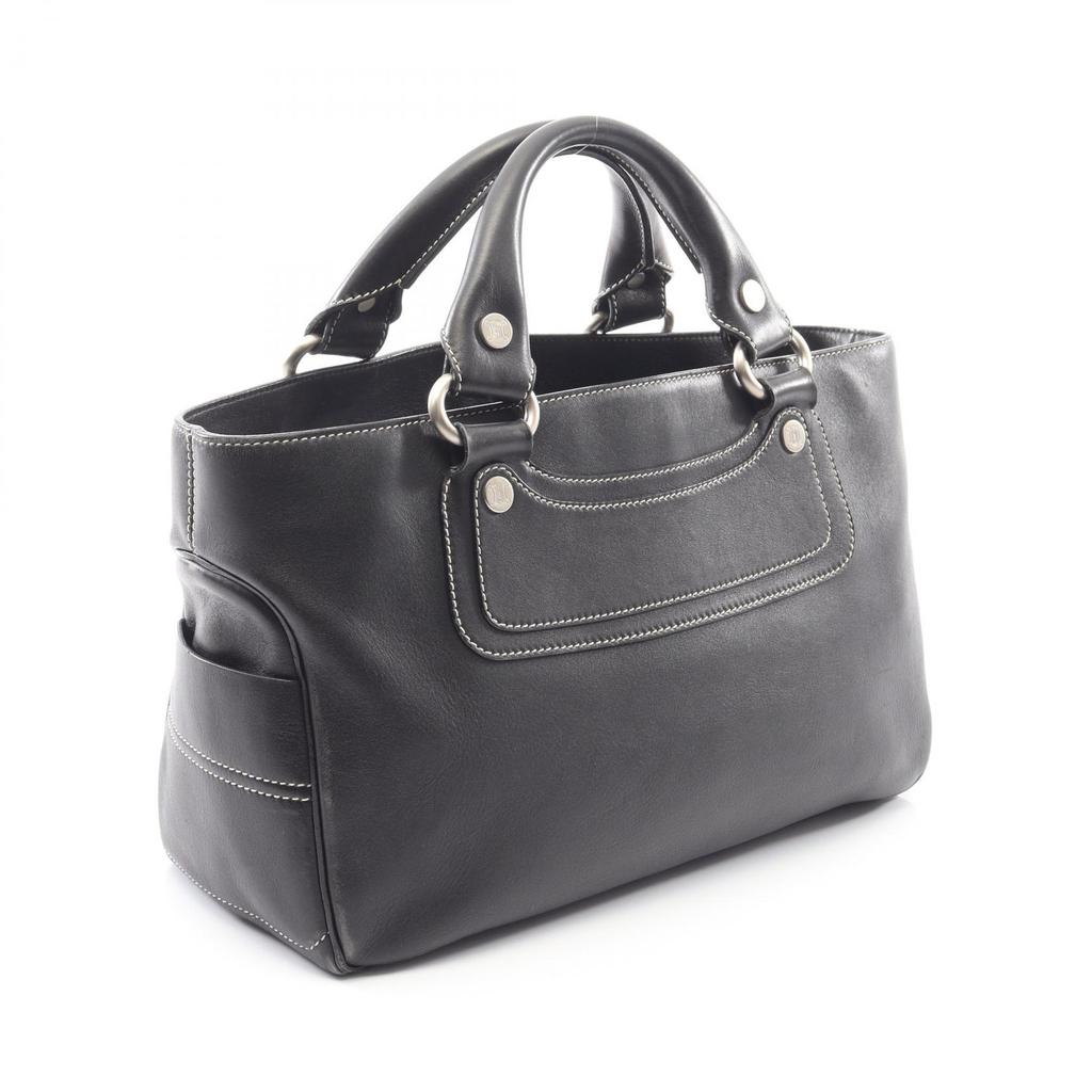Used CELINE Boogie Bag Handbag Leather Black Used Women