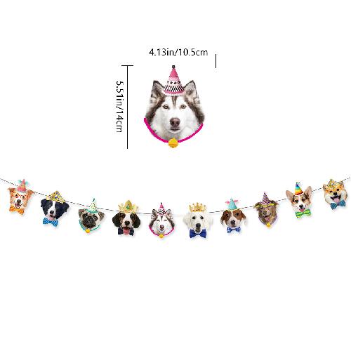 Pet Birthday Party Decoration Birthday Flag Dog Cat Party Decoration Banner