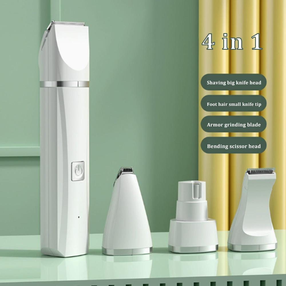 

4-в-1 многофункциональные электрические машинки для стрижки собак, беспроводные бритвы для собак, машинки для стрижки, триммеры, малошумные инструменты для ухода за домашними животными белый