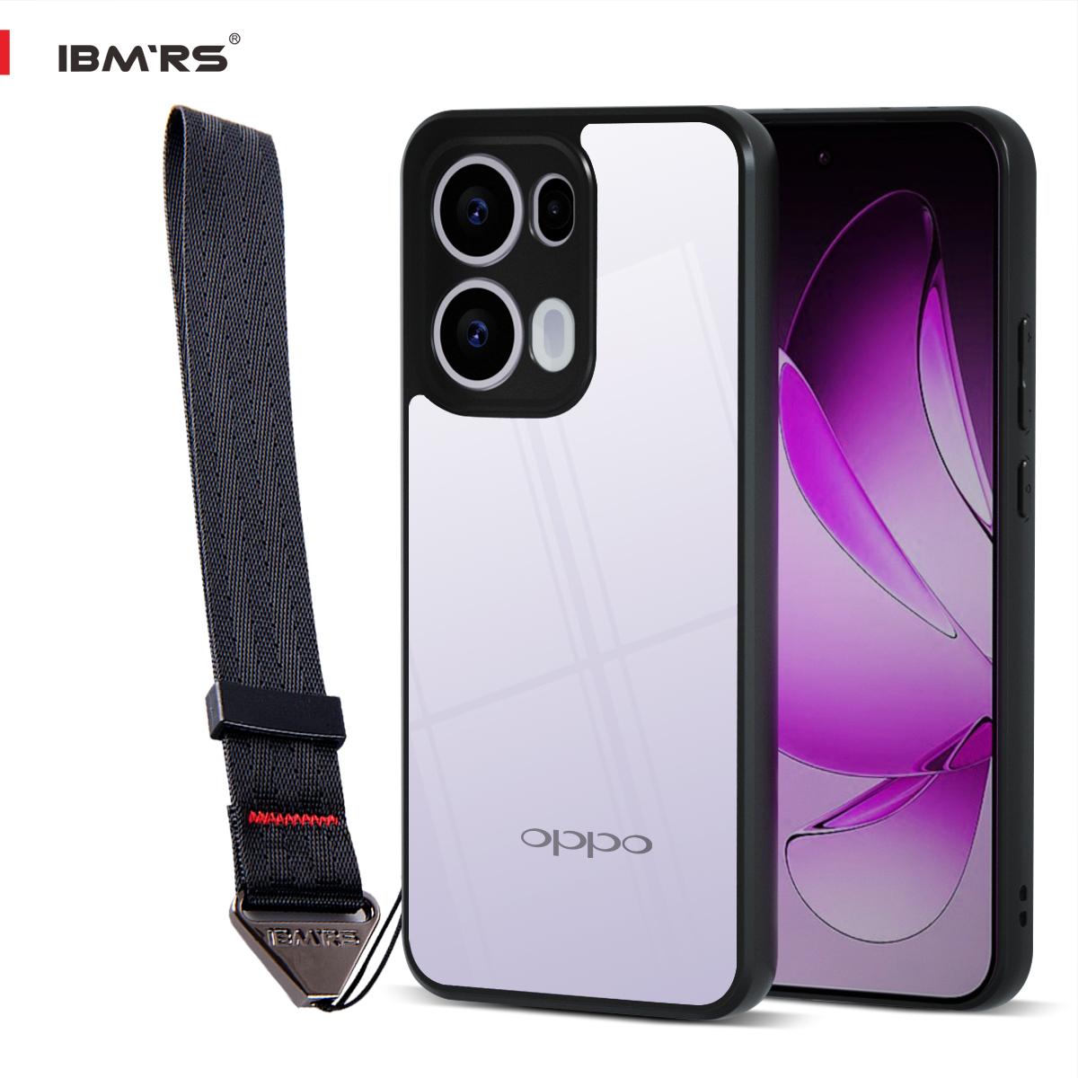 

(В комплекте ремешок на запястье)Чехол IBMRS для телефона Oppo Reno13 Pro, полупрозрачный матовый чехол Slim Fit, ударопрочный защитный чехол - черный камуфляж прозрачный