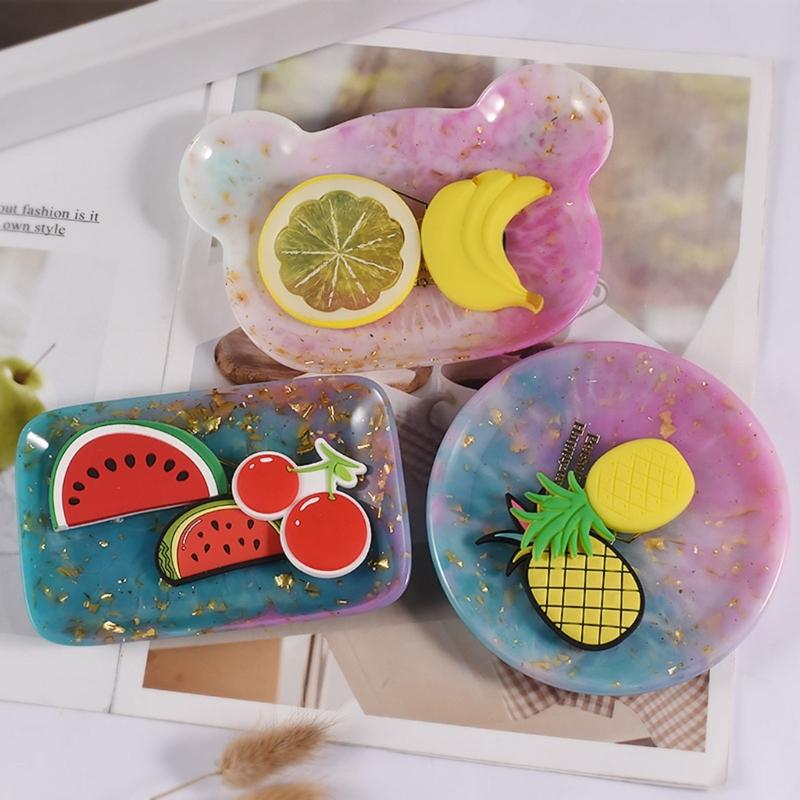Round Rectangular Bear Head Dish Silicone Molds Storage Tray Plate Resin Molds for DIY Resin Art Gifts Home Decoration