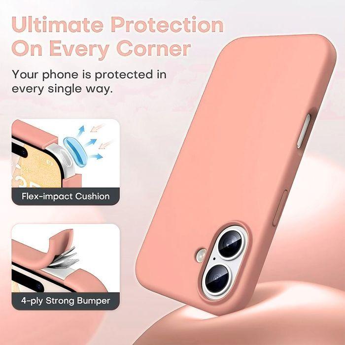 Coque de Téléphone - BOOLING - pour iPhone 17 - Souple Antichoc Anti-Rayure avec Cordon Rose