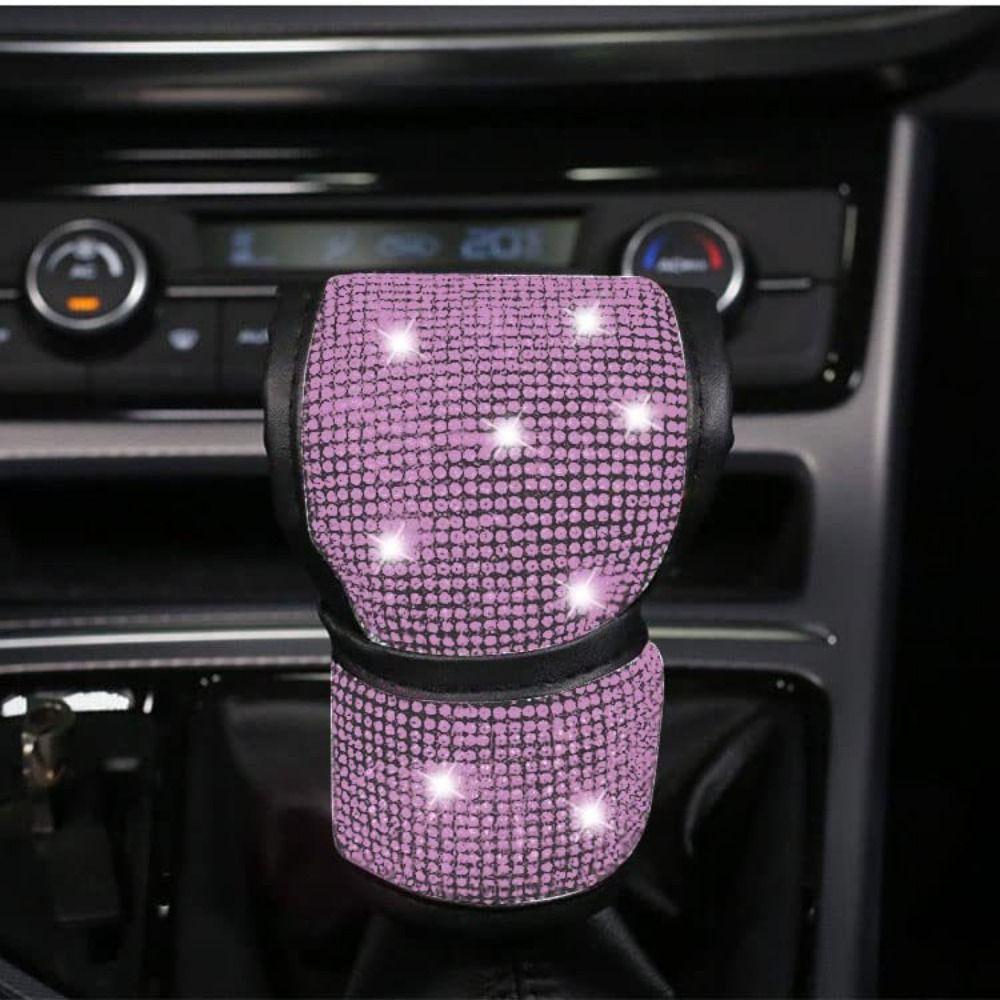 Rhinestone Bling Car Interior Accessories Set Steering Wheel Protective Case  Car Protection