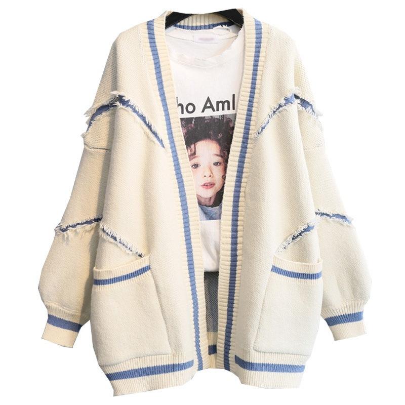 Autumn Thickened Knitted Medium To Long Sweater Cardigan Coat for Women