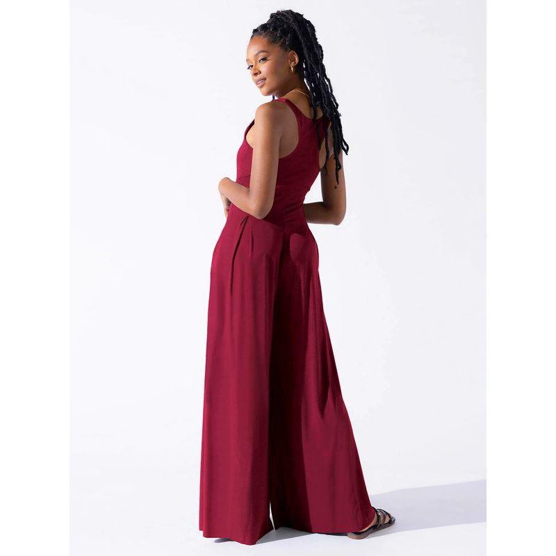 Solid Color Suspender Wide Leg Jumpsuit Solid Sling Wide Leg Jumpsuit