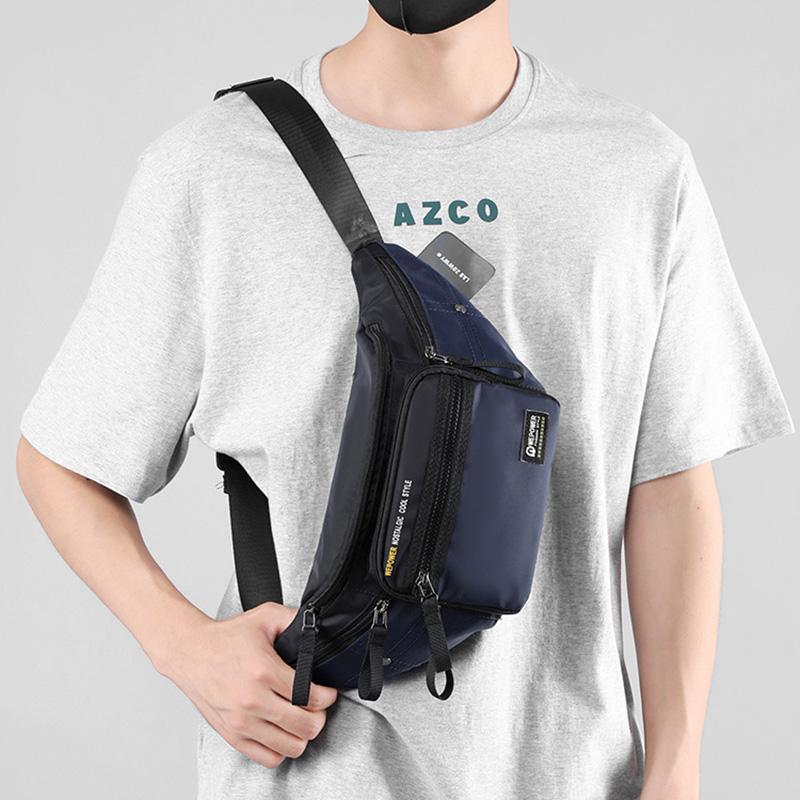 Men Waist Fanny Pack Belt Bag Waterproof Nylon Multi-purpose Sports Travel Hiking Climb Male Sling Chest Pack Bum Hip Bags