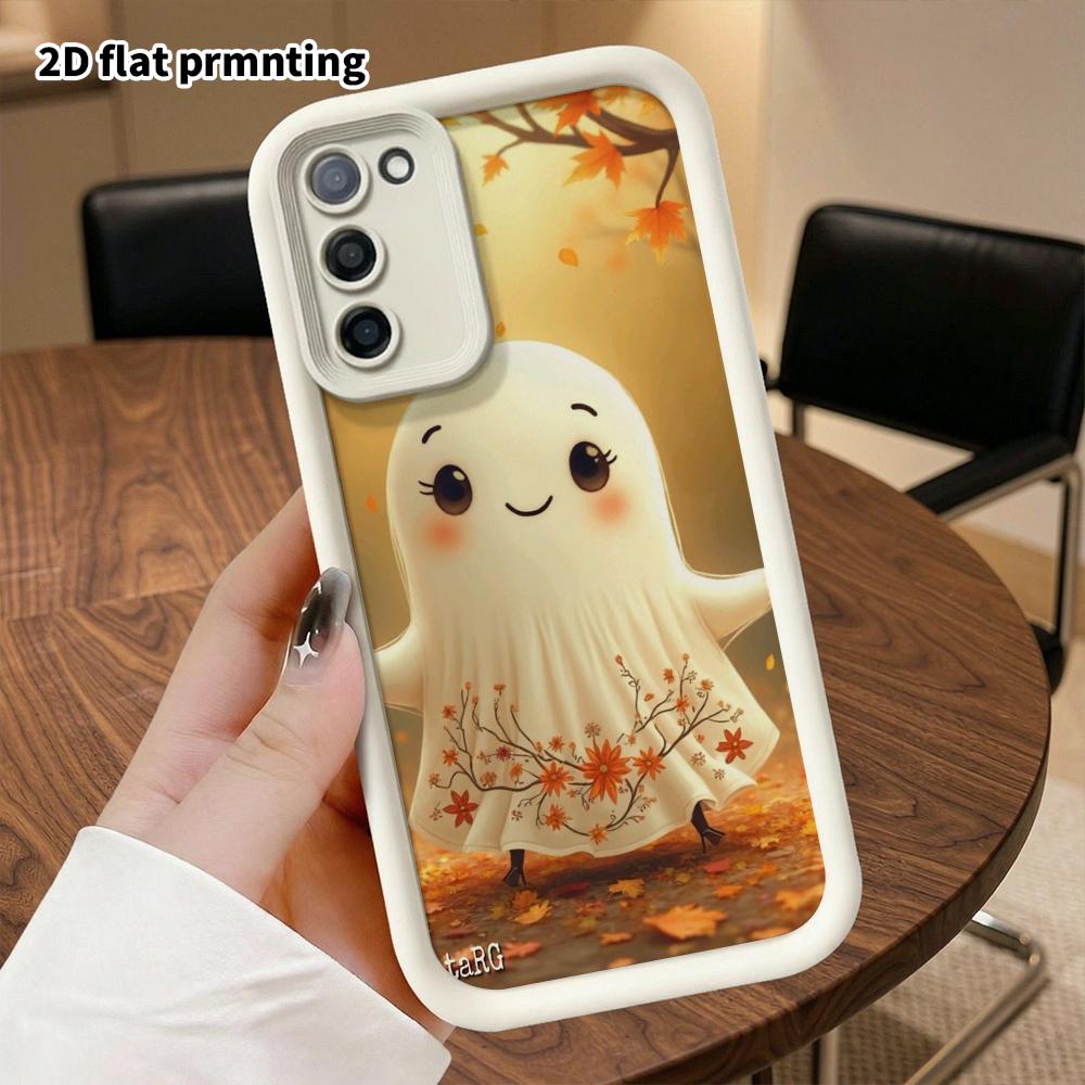 Phone Case: 2D Flat Samsung Galaxy A34 A35 M05 M06 S20 S22 S21 FE Plus 5G Layered Protection Case, Little Skirt Ghost, Christmas and Halloween Gift
