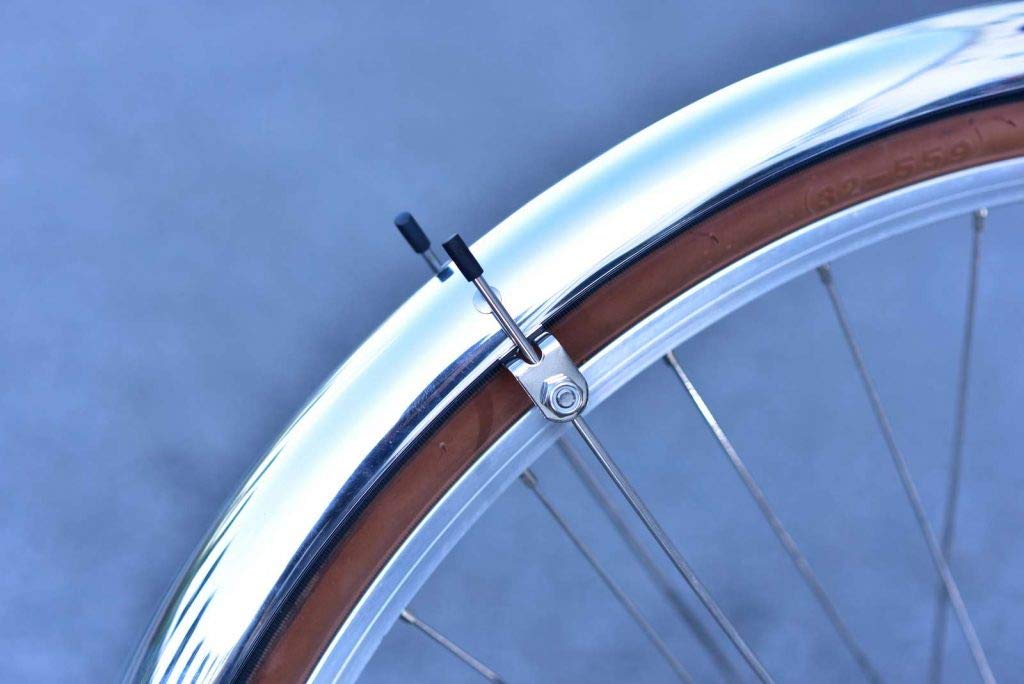 RITEWAY Bicycle Double Stay Cross Bike Full Front and Rear For 26 Width Mirror Silver Fender, Fender, Mudguard, Set, Inches, 45MM,