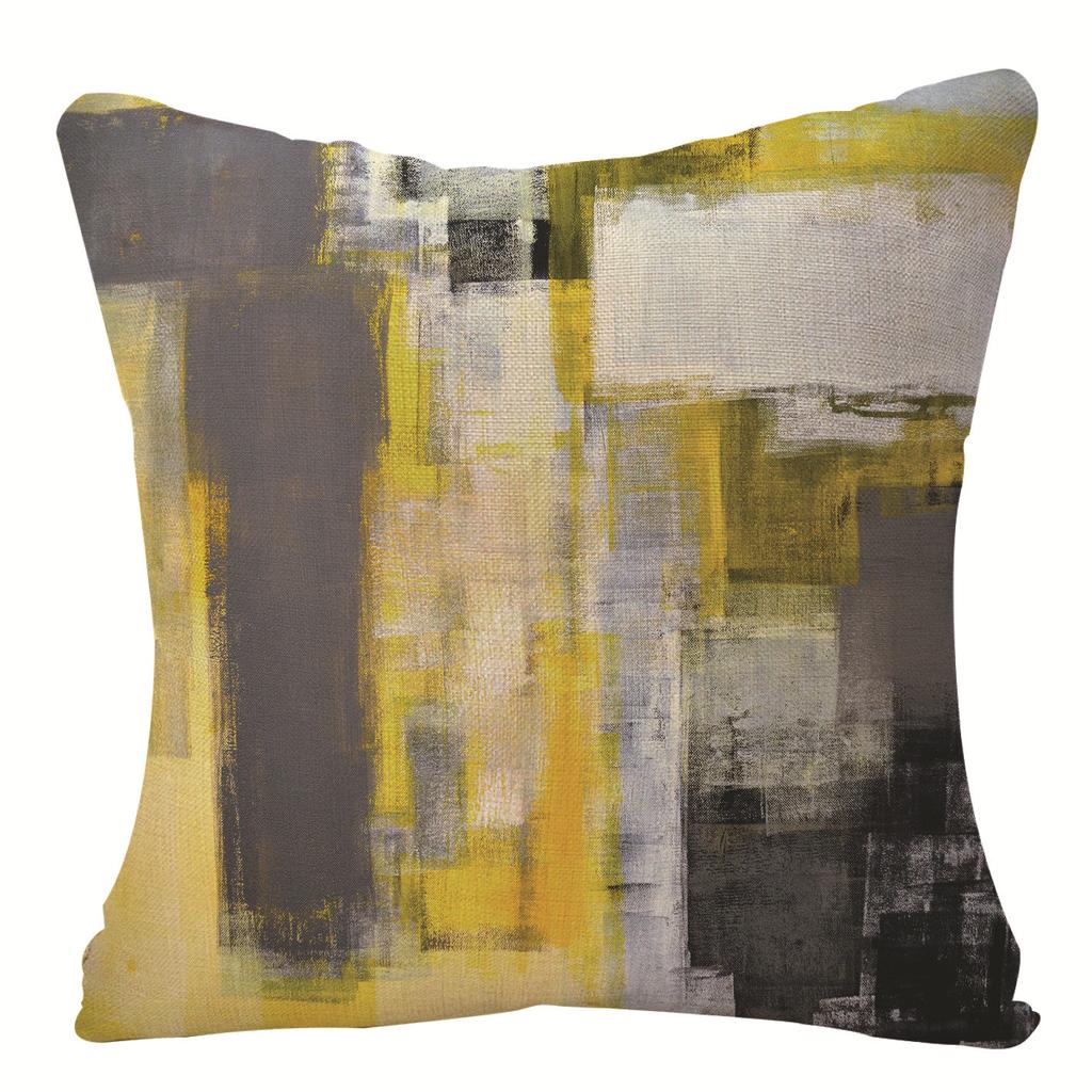 Home Oil Painting Geometric Abstract Pillow Case Sofa Pillow Cushion Cover