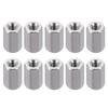 10 buc. Nuci de cuplare hexagonale ton argintiu M3 M4 M5 M6 Dimensiune metrică Nuci de cuplare tije hexagonale netede