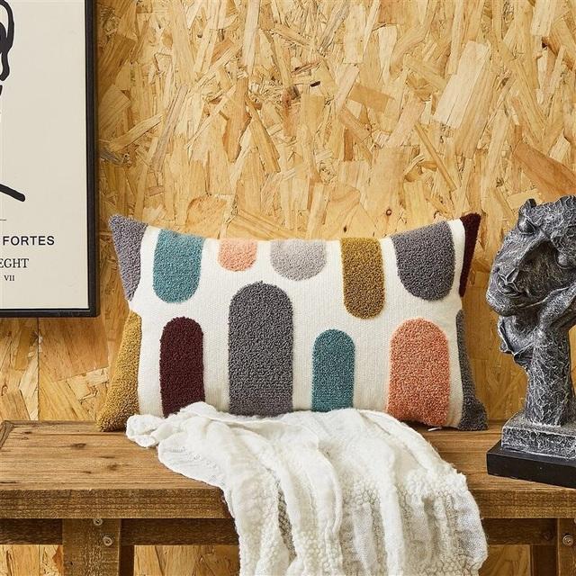 Nordic Embroidered Cushion Covers  Geometric Pillowcase Abrstract Home Decorative Pillow Cover For Sofa Bed Chair