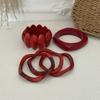 Vintage Wide Geometric Red Resin Acrylic Smudging Bangles Irregular Chunky Bracelets Bangle Jewelry for Women Summer Gift