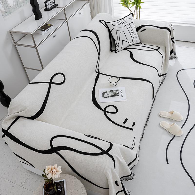 Chenier Sofa Towel Full Cover Fabric All Season Universal Straight Row One-piece Anti Slip Cover Blanket