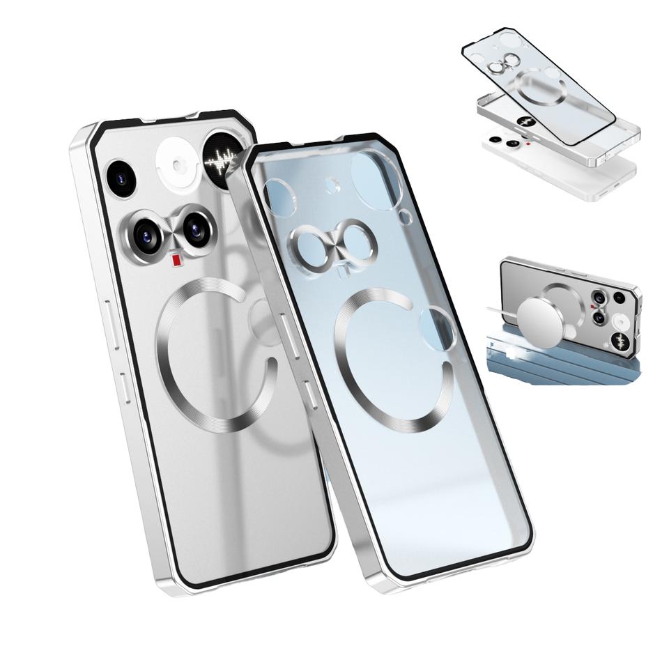 Luxury Magnetic Hybrid TPU Electroplate Bumper Frame Case for Nothing Phone 3 5G Clear Frosted Back Shockproof Cover