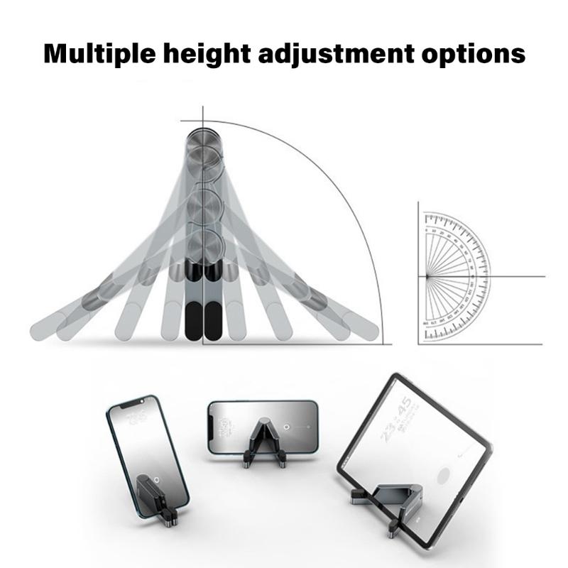 Foldable Desktop Phone Holder Aluminum Construction Small Size Pocket Phone Stand For Smartphones And Tablets