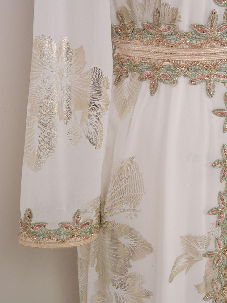 Women's Dubai Evening Long Dress with Hot Stamping - European & American Fashion Muslim Travel Wear