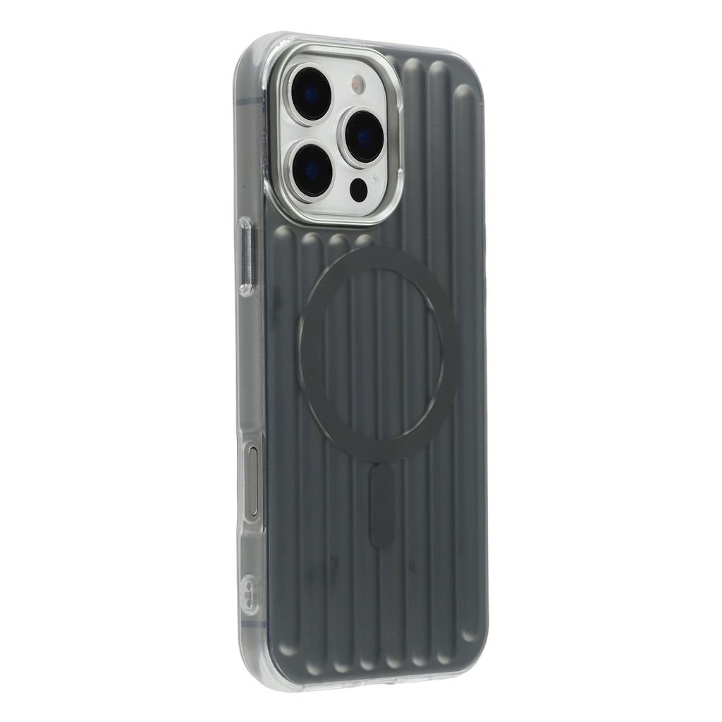 For iPhone 16 Pro Case Compatible with MagSafe Luggage Texture IMD TPU Phone Back Cover