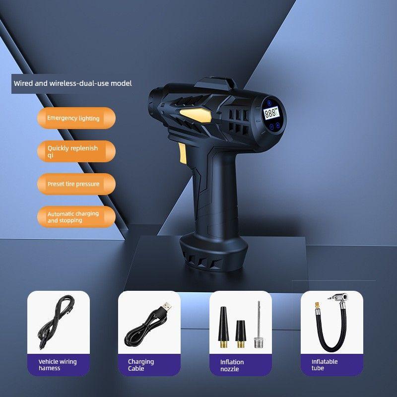 Cross-Border Car Air Pump, Car Tire Inflator, Portable Wireless Inflator, Bicycle Electric Inflator