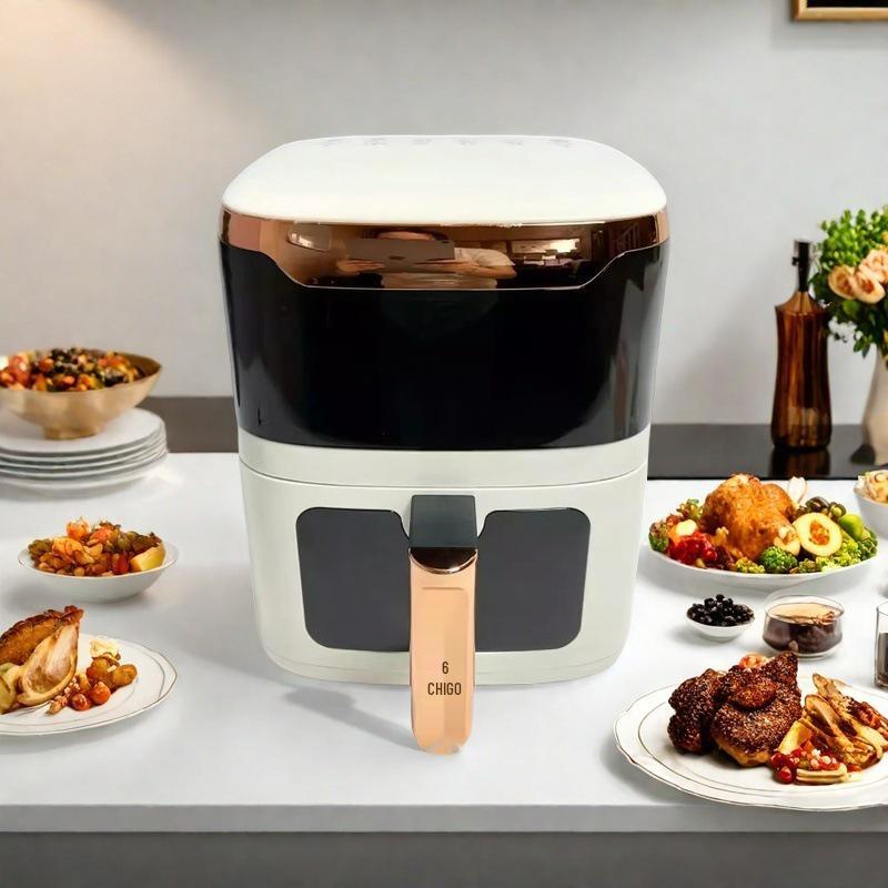 Smart Large-Capacity Non-Stick Oil-Free Electric Air Fryer – Less Smoke, No Flip Needed