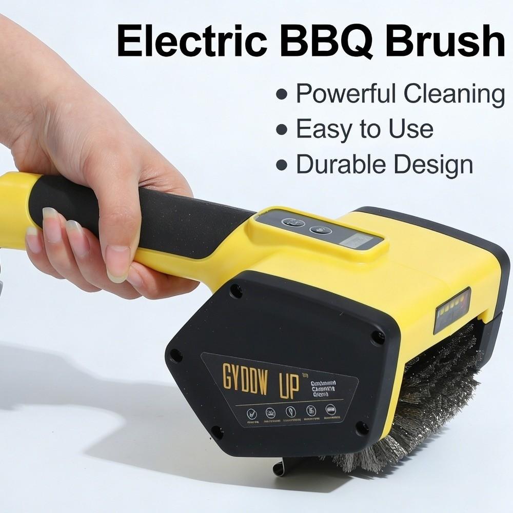 Wireless BBQ Grill Cleaning Brush LED Light Electric Roller Brush  Outdoor Grill