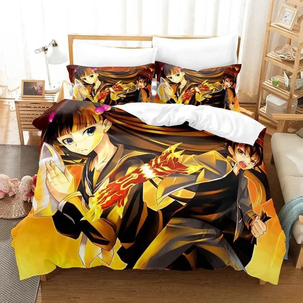 Twin Star Exorcists Bedding Set Cartoon Anime Three-piece Set Adult Kid Bedroom Duvet Cover Sets 3D Print Kawaii Girl Literie