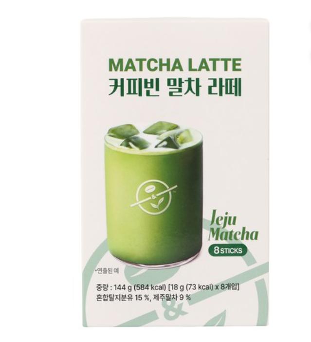 Coffee Bean Matcha Latte Stick 8 Sticks – Rich Green Tea Latte Mix 1 box