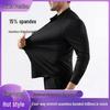 Men's Non-Iron, Anti-Wrinkle Long-Sleeve Cardigan Shirt, Large Size, Stretchable Fabric.